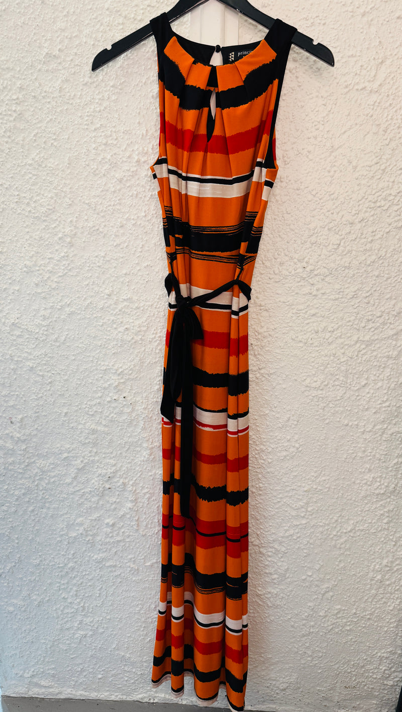 Principles Orange Maxi Dress Sz 10 😀1/5
