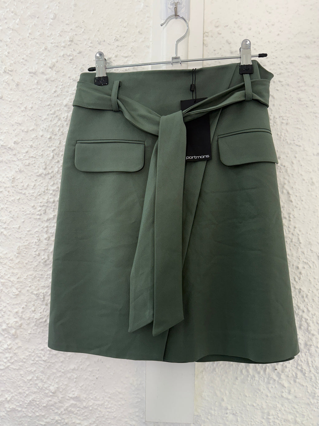 Portman‘s khaki cotton blend mini skirt Sz 8 NEW!😀1/12