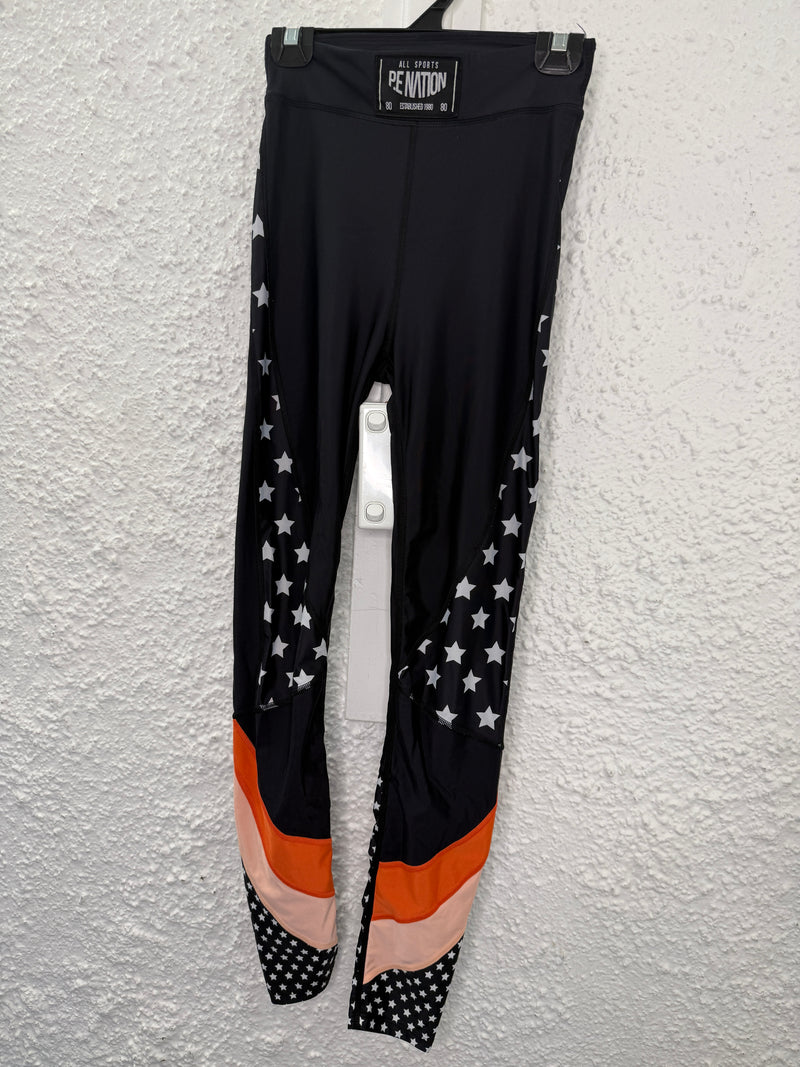 PE Nation Black Stars Leggings Sz S 4/8