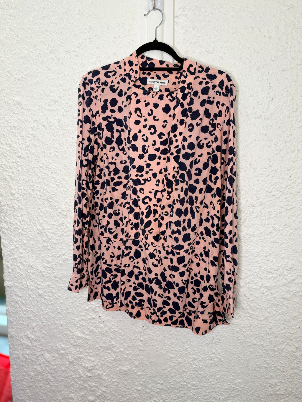 Country Road Pink Modal Animal Print Top Sz M😀3/11