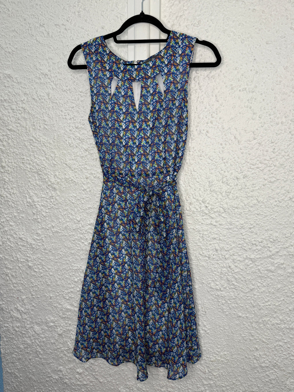 Max Blue Abstract Print Dress Sz 8😀15/9