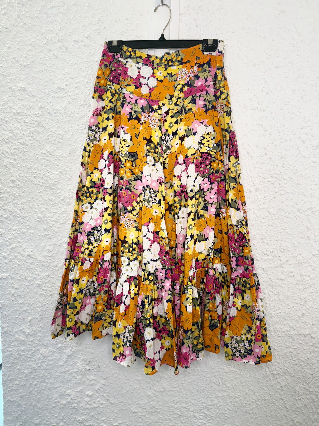 Sussan Orange/Pink Cotton Floral Skirt Sz 8😀20/11