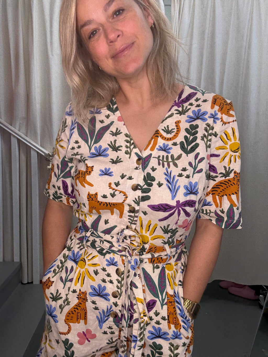 Princess Highway Linen/Cotton Jumpsuit Sz8