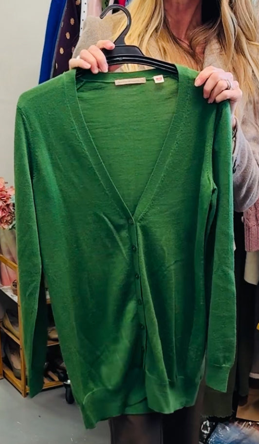 Uniqlo Green Merino Cardi Sz S😀26/5