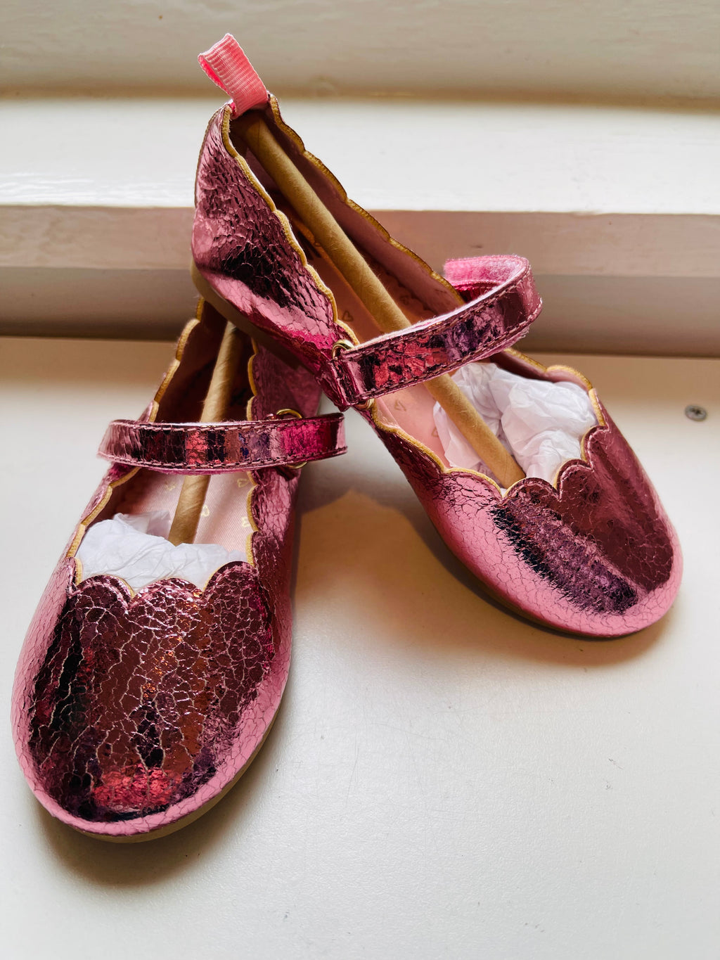 KIDS H&M Shiny Pink Shoes Sz 25 NEW!