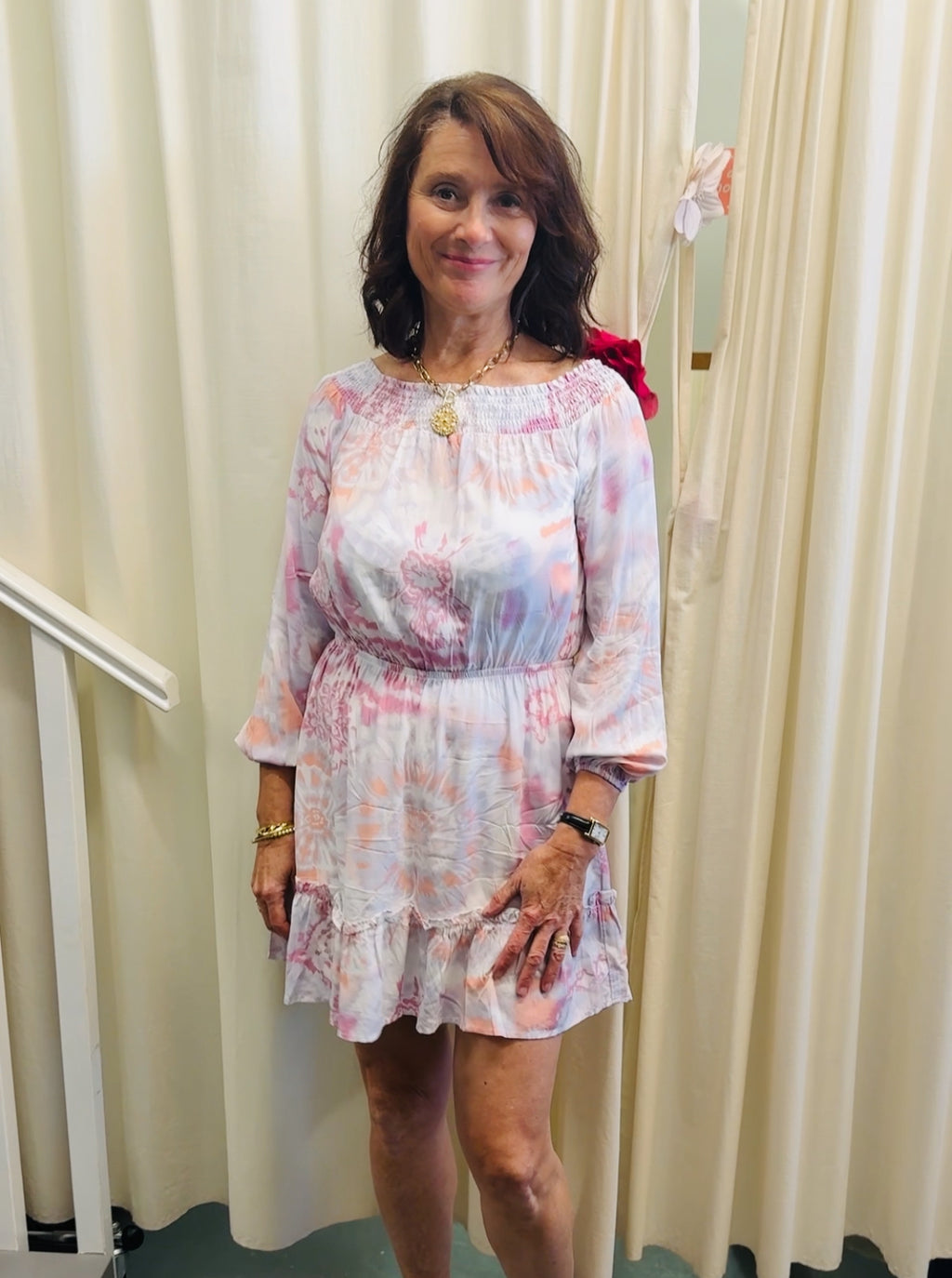 Lovestitch Pink Rayon Floral Dress Sz M NEW!😀25/8