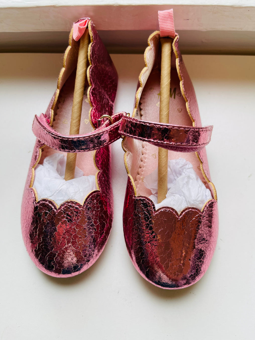 KIDS H&M Shiny Pink Shoes Sz 25 NEW!