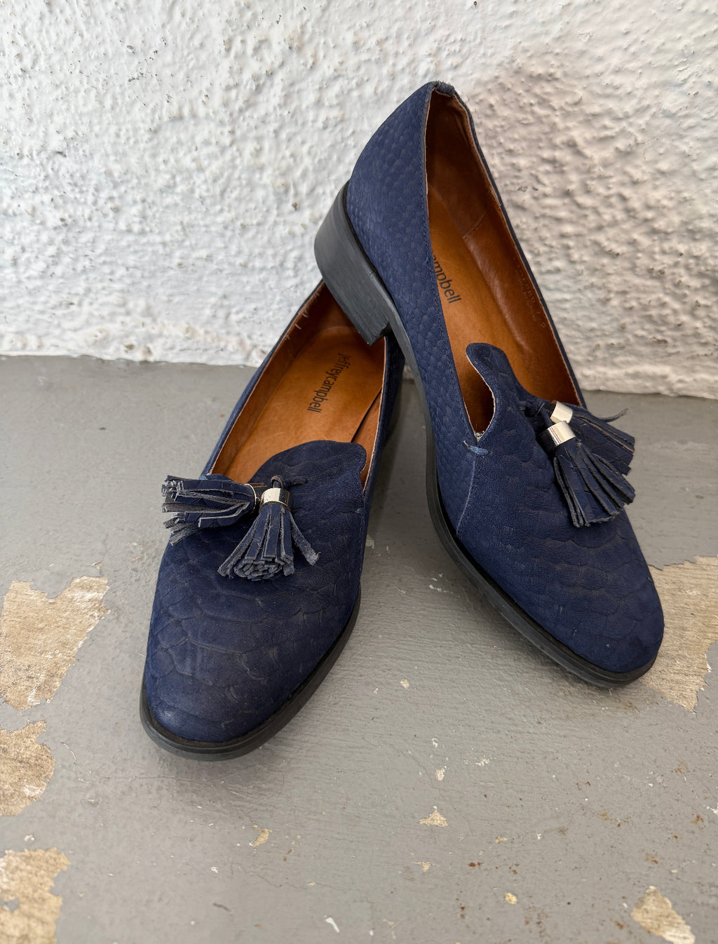 Jeffrey Campbell Blue Suede Loafers Sz 7.5 😀1/9
