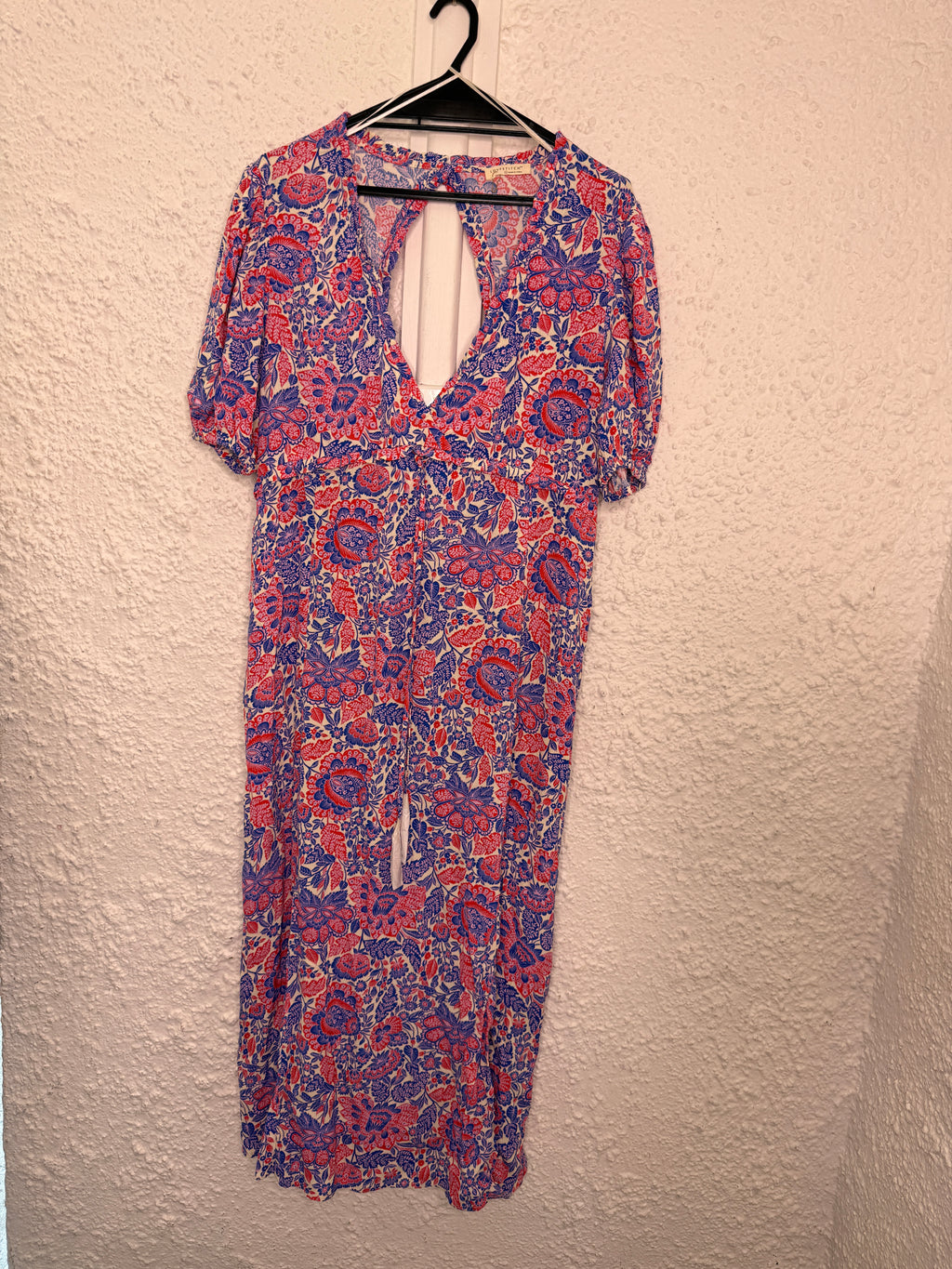 Lovestitch Blue/Red Floral Rayon Maxi Sz M (best fit Sz 10-12) NEW!😀11/9