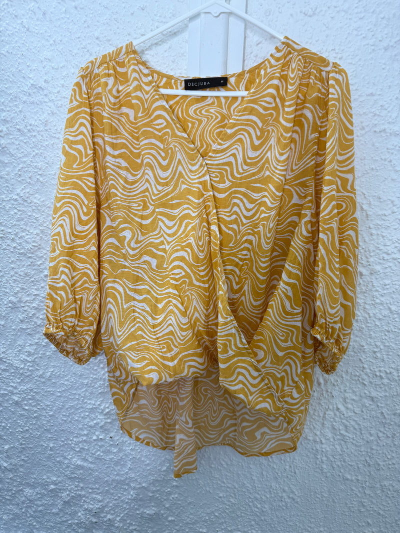 Decjuba Burnt Umber Viscose Blend Cross-Over Top Sz M (best fit Sz 12-14)😀8/9