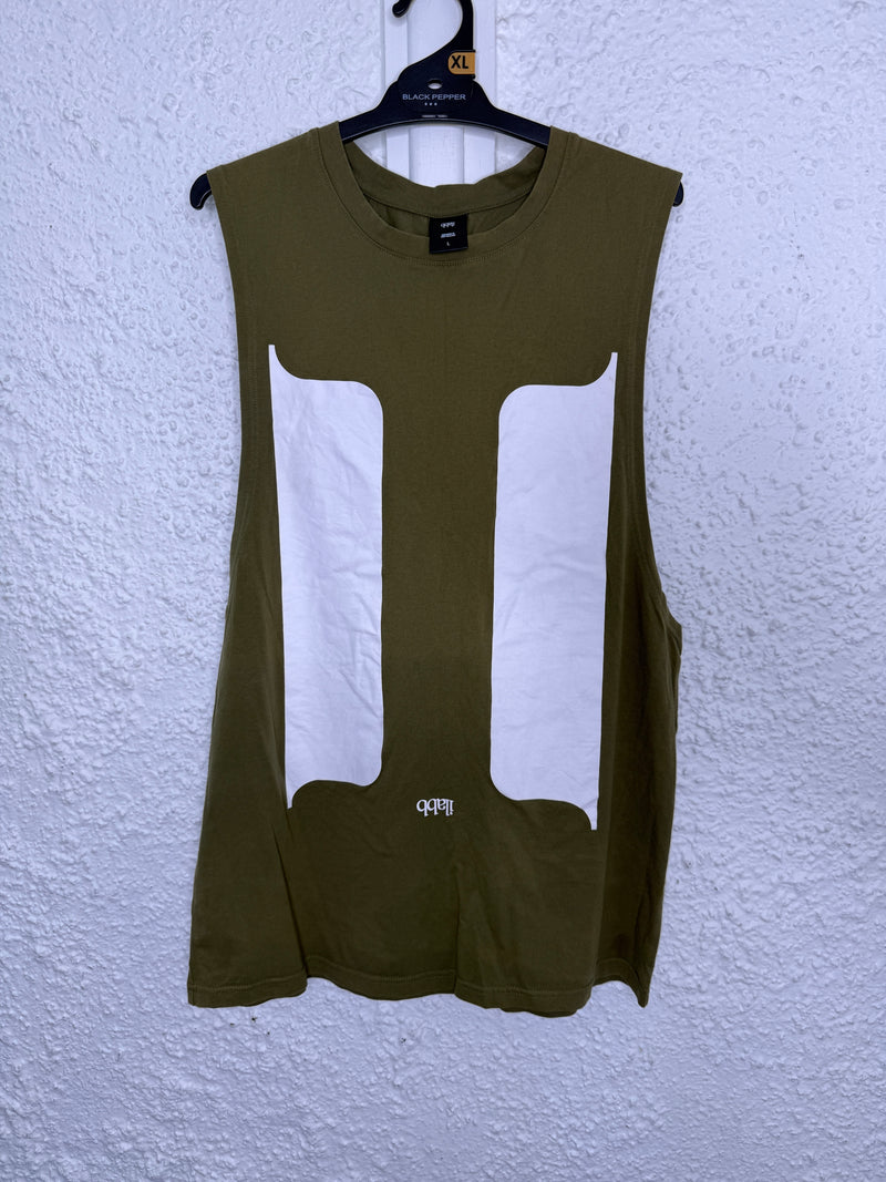 Ilabb Khaki Cotton Tank Sz L 😀8/9