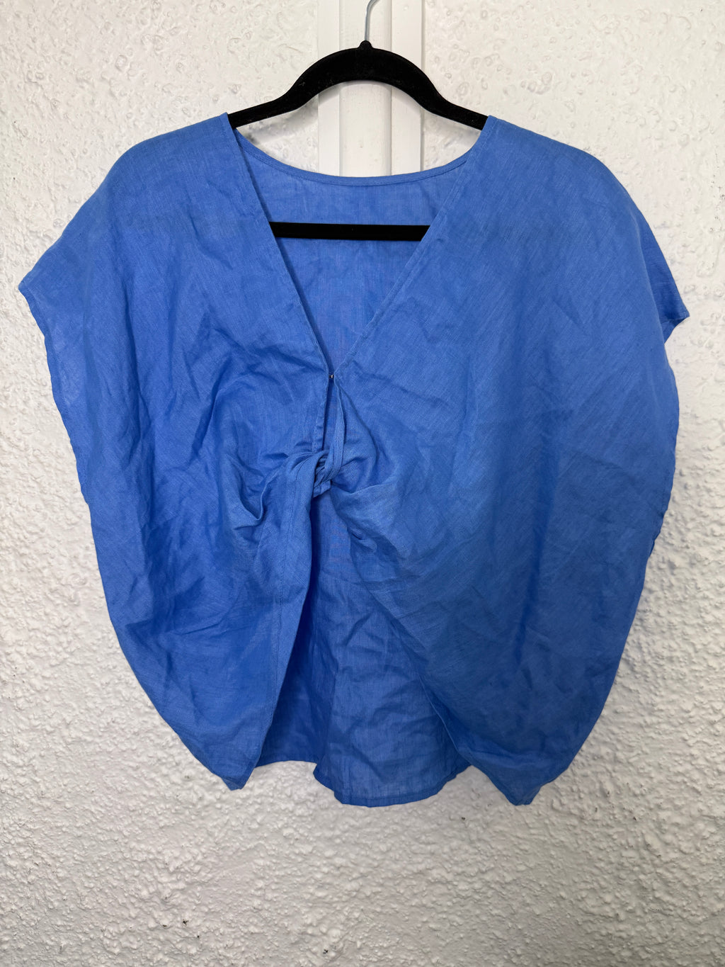 Eb & Ive Indica Cornflower Blue Linen Reversible Twist Top Sz XS (Best fit up to Sz 10) NEW! 😀8/9