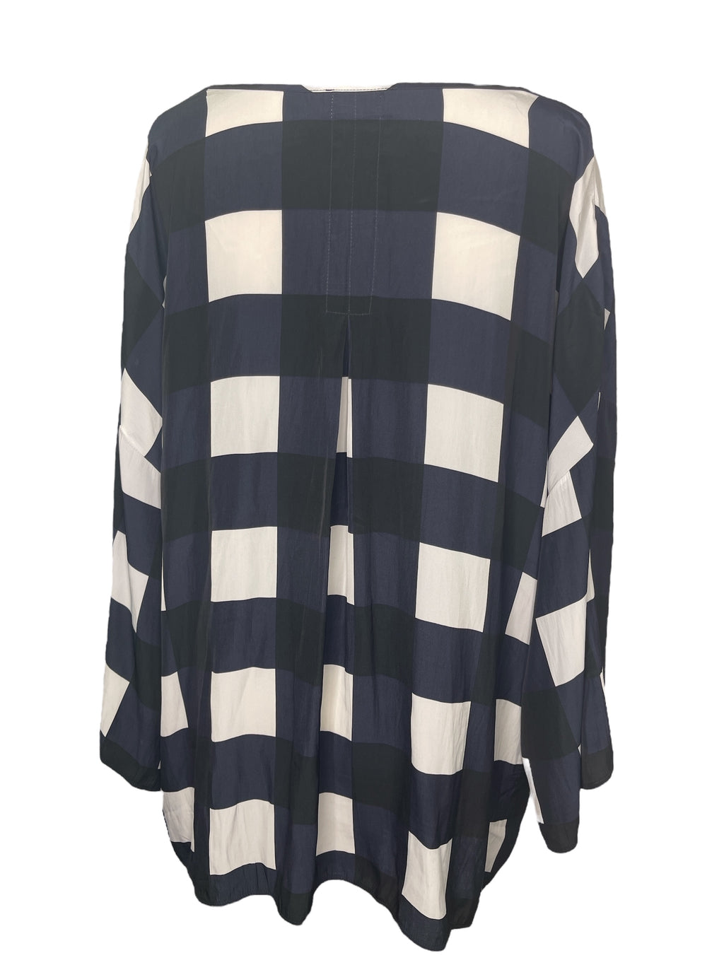 Mela Purdie Black/Navy/White Checkered Top Sz 18/2XL💚