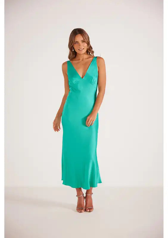 Minkpink Aquamarine Gaia Bias Slip Midi Dress Sz XS/6 NEW! ⭐️💛