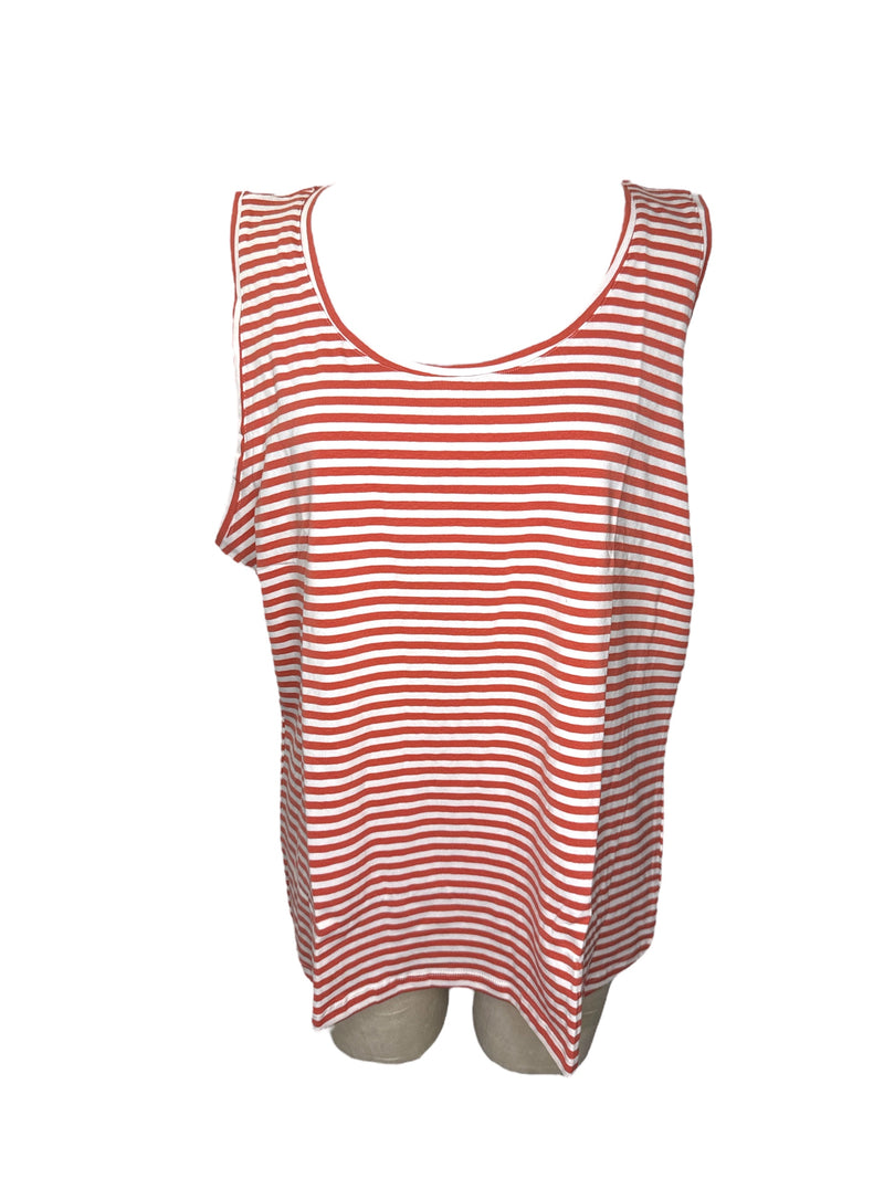 Capture Terracotta /White Striped Rib TankSz 20 NEW! ⭐️⭐️⭐️