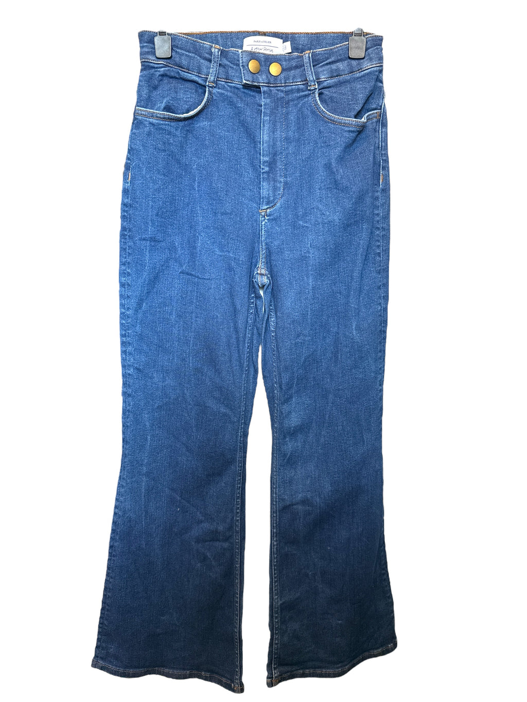 Paris Atelier & Other Stories Medium Blue High Rise Flared Jeans Sz 38 (best fit Sz 8-petite 10) ⭐️⭐️⭐️