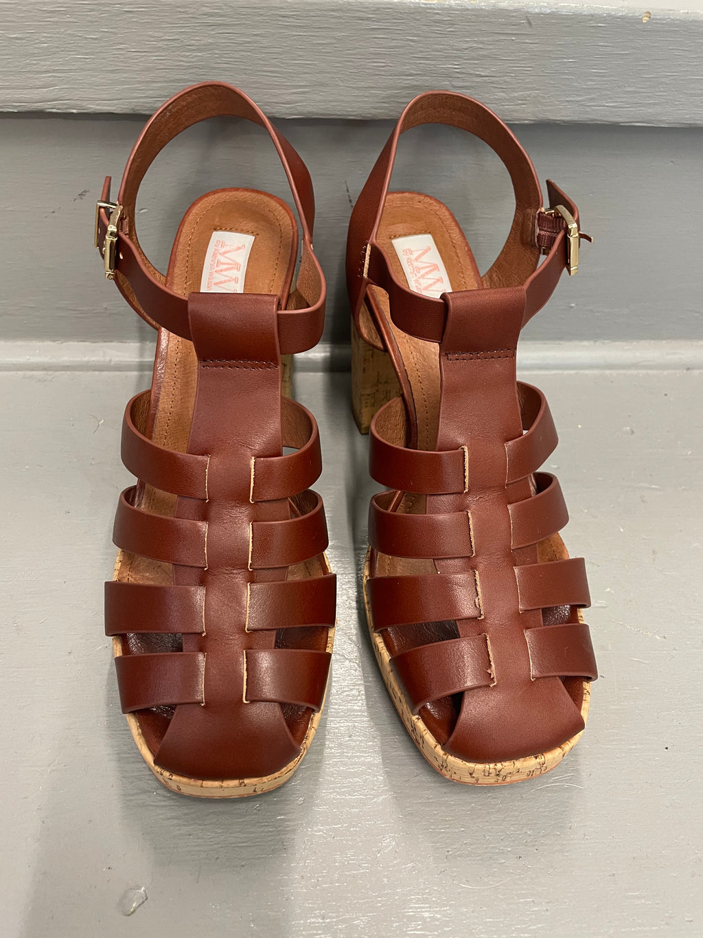 MW by Kathryn Wilson Mandy Sandal Walnut Sz38