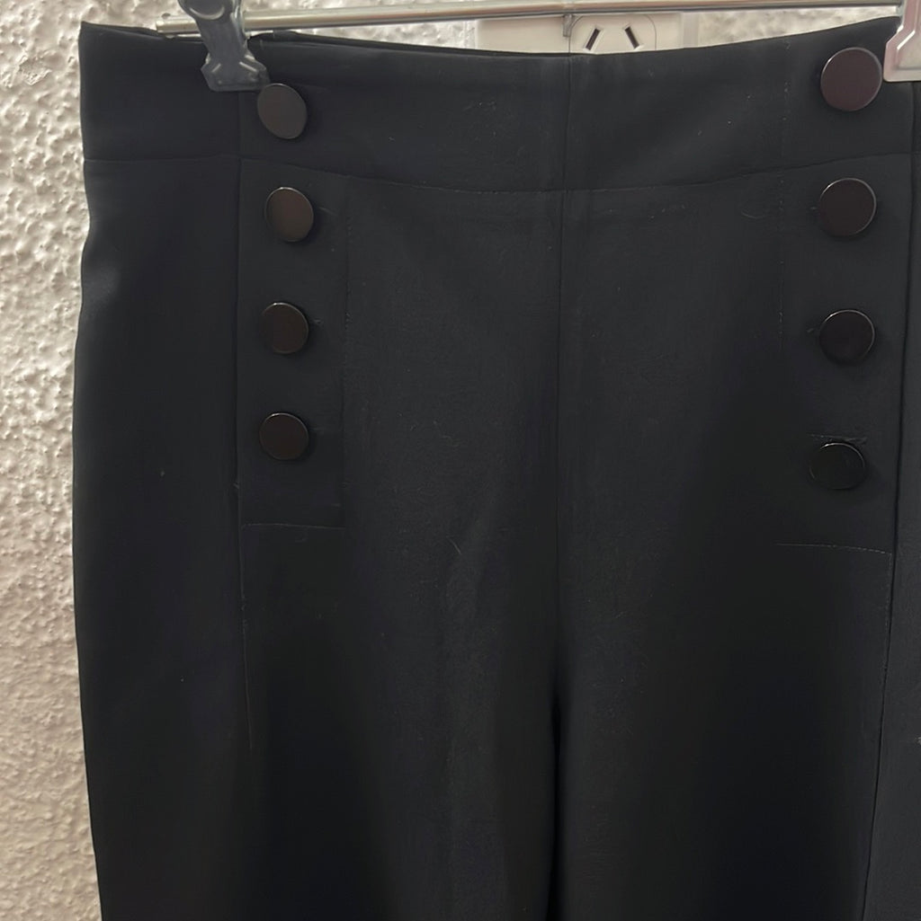 Country Road Black Pants with Buttons Sz 4