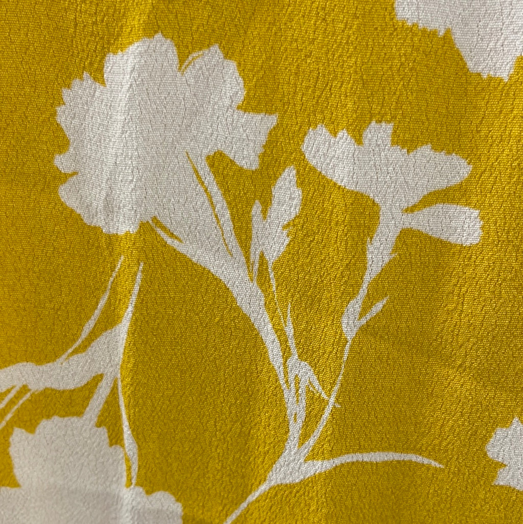 Seed Mustard Floral Print Ruffle Top Sz 6
